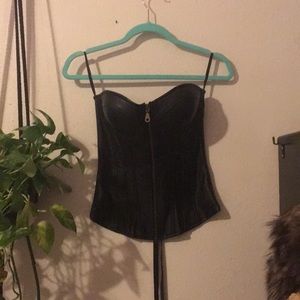 Vegan leather corset top